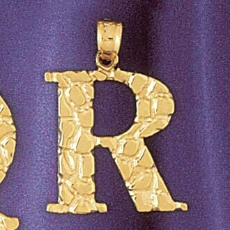 Dazzlers Jewelry Initial R Pendant Necklace Charm Bracelet in Yellow, White or Rose Gold 9575r, MPN…