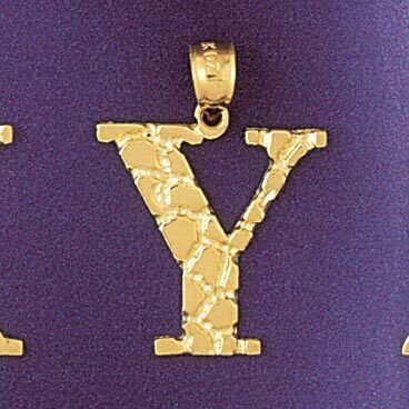 Initial Y Pendant Necklace Charm Bracelet in Yellow, White or Rose Gold 9575y