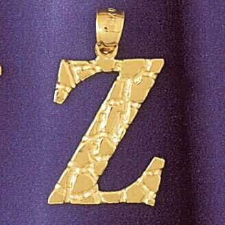 Initial Z Pendant Necklace Charm Bracelet in Yellow, White or Rose Gold 9575z