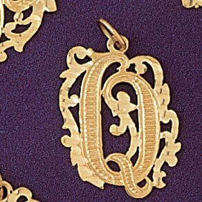 Initial Q Pendant Necklace Charm Bracelet in Yellow, White or Rose Gold 9557q