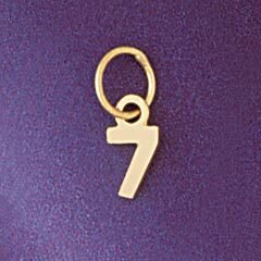 Dazzlers Jewelry Number 7 Pendant Necklace Charm Bracelet in Yellow, White or Rose Gold 95127, MPN:…