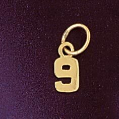 Dazzlers Jewelry Number 9 Pendant Necklace Charm Bracelet in Yellow, White or Rose Gold 95129, MPN:…