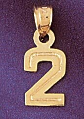 Dazzlers Jewelry Number 2 Pendant Necklace Charm Bracelet in Yellow, White or Rose Gold 95112, MPN:…