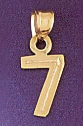 Dazzlers Jewelry Number 7 Pendant Necklace Charm Bracelet in Yellow, White or Rose Gold 95117, MPN:…
