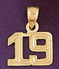 Dazzlers Jewelry Number 19 Pendant Necklace Charm Bracelet in Yellow, White or Rose Gold 951119, MP…