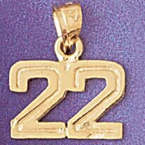 Dazzlers Jewelry Number 22 Pendant Necklace Charm Bracelet in Yellow, White or Rose Gold 951122, MP…