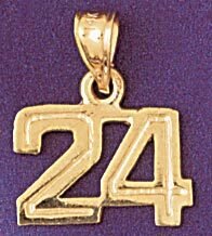 Dazzlers Jewelry Number 24 Pendant Necklace Charm Bracelet in Yellow, White or Rose Gold 951124, MP…