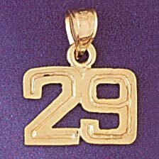 Dazzlers Jewelry Number 29 Pendant Necklace Charm Bracelet in Yellow, White or Rose Gold 951129, MP…
