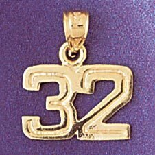 Dazzlers Jewelry Number 32 Pendant Necklace Charm Bracelet in Yellow, White or Rose Gold 951132, MP…
