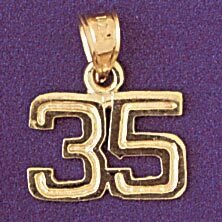 Dazzlers Jewelry Number 35 Pendant Necklace Charm Bracelet in Yellow, White or Rose Gold 951135, MP…