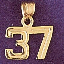 Dazzlers Jewelry Number 37 Pendant Necklace Charm Bracelet in Yellow, White or Rose Gold 951137, MP…
