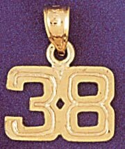 Dazzlers Jewelry Number 38 Pendant Necklace Charm Bracelet in Yellow, White or Rose Gold 951138, MP…