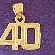 Dazzlers Jewelry Number 40 Pendant Necklace Charm Bracelet in Yellow, White or Rose Gold 951140, MP…