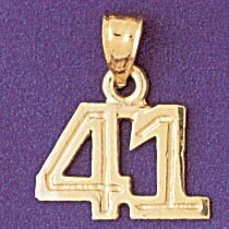 Dazzlers Jewelry Number 41 Pendant Necklace Charm Bracelet in Yellow, White or Rose Gold 951141, MP…