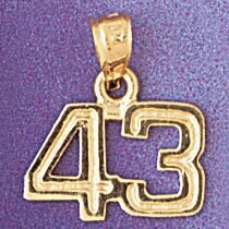 Dazzlers Jewelry Number 43 Pendant Necklace Charm Bracelet in Yellow, White or Rose Gold 951143, MP…