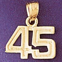 Dazzlers Jewelry Number 45 Pendant Necklace Charm Bracelet in Yellow, White or Rose Gold 951145, MP…