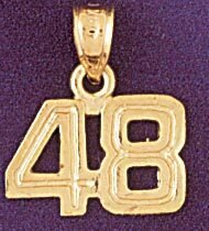 Dazzlers Jewelry Number 48 Pendant Necklace Charm Bracelet in Yellow, White or Rose Gold 951148, MP…