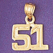 Dazzlers Jewelry Number 51 Pendant Necklace Charm Bracelet in Yellow, White or Rose Gold 951151, MP…