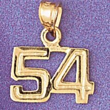 Dazzlers Jewelry Number 54 Pendant Necklace Charm Bracelet in Yellow, White or Rose Gold 951154, MP…