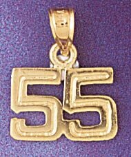 Dazzlers Jewelry Number 55 Pendant Necklace Charm Bracelet in Yellow, White or Rose Gold 951155, MP…