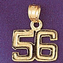 Dazzlers Jewelry Number 56 Pendant Necklace Charm Bracelet in Yellow, White or Rose Gold 951156, MP…