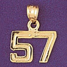 Dazzlers Jewelry Number 57 Pendant Necklace Charm Bracelet in Yellow, White or Rose Gold 951157, MP…