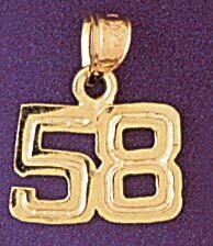 Dazzlers Jewelry Number 58 Pendant Necklace Charm Bracelet in Yellow, White or Rose Gold 951158, MP…