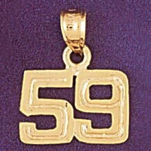 Dazzlers Jewelry Number 59 Pendant Necklace Charm Bracelet in Yellow, White or Rose Gold 951159, MP…