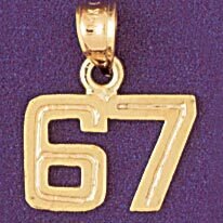 Dazzlers Jewelry Number 67 Pendant Necklace Charm Bracelet in Yellow, White or Rose Gold 951167, MP…