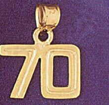Dazzlers Jewelry Number 70 Pendant Necklace Charm Bracelet in Yellow, White or Rose Gold 951170, MP…