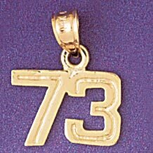 Dazzlers Jewelry Number 73 Pendant Necklace Charm Bracelet in Yellow, White or Rose Gold 951173, MP…