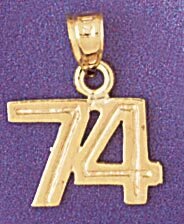 Dazzlers Jewelry Number 74 Pendant Necklace Charm Bracelet in Yellow, White or Rose Gold 951174, MP…