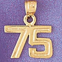 Dazzlers Jewelry Number 75 Pendant Necklace Charm Bracelet in Yellow, White or Rose Gold 951175, MP…