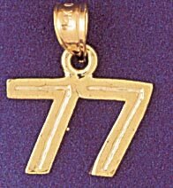 Dazzlers Jewelry Number 77 Pendant Necklace Charm Bracelet in Yellow, White or Rose Gold 951177, MP…