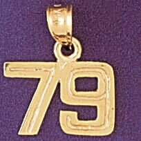 Dazzlers Jewelry Number 79 Pendant Necklace Charm Bracelet in Yellow, White or Rose Gold 951179, MP…