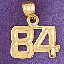 Dazzlers Jewelry Number 84 Pendant Necklace Charm Bracelet in Yellow, White or Rose Gold 951184, MP…