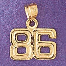 Dazzlers Jewelry Number 86 Pendant Necklace Charm Bracelet in Yellow, White or Rose Gold 951186, MP…