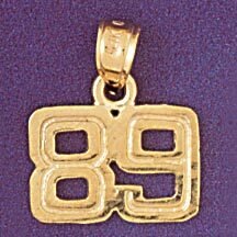 Dazzlers Jewelry Number 89 Pendant Necklace Charm Bracelet in Yellow, White or Rose Gold 951189, MP…
