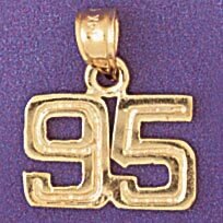 Dazzlers Jewelry Number 95 Pendant Necklace Charm Bracelet in Yellow, White or Rose Gold 951195, MP…