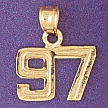 Dazzlers Jewelry Number 97 Pendant Necklace Charm Bracelet in Yellow, White or Rose Gold 951197, MP…