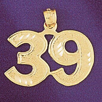 Dazzlers Jewelry Number 39 Pendant Necklace Charm Bracelet in Yellow, White or Rose Gold 950939, MP…