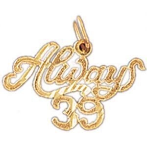 Always 39 Pendant Necklace Charm Bracelet in Yellow, White or Rose Gold 9692