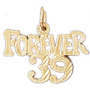 Forever 39 Pendant Necklace Charm Bracelet in Yellow, White or Rose Gold 9693