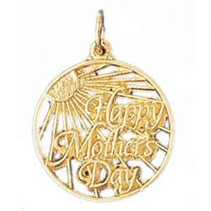 Happy Mothers Day Pendant Necklace Charm Bracelet in Yellow, White or Rose Gold 9699