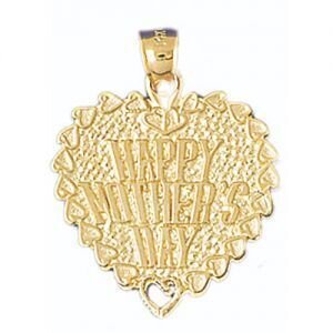 Happy Mothers Day Pendant Necklace Charm Bracelet in Yellow, White or Rose Gold 9700