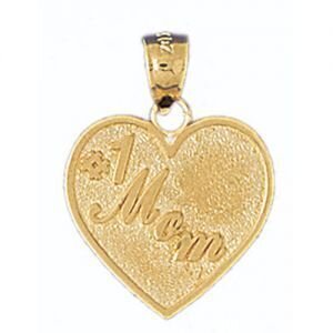 Number One Mom Pendant Necklace Charm Bracelet in Yellow, White or Rose Gold 9703