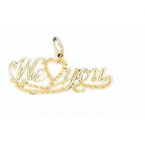 We Love You Pendant Necklace Charm Bracelet in Yellow, White or Rose Gold 9714