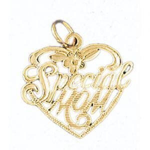 Special Mom Pendant Necklace Charm Bracelet in Yellow, White or Rose Gold 9723