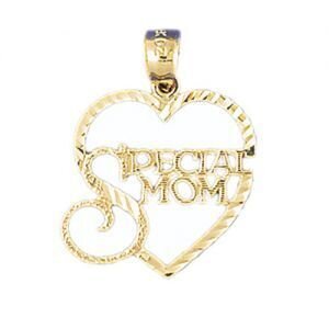 Dazzlers Jewelry Special Mom Pendant Necklace Charm Bracelet in Yellow, White or Rose Gold 9728, MP…