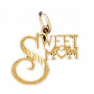 Sweet Mom Pendant Necklace Charm Bracelet in Yellow, White or Rose Gold 9730